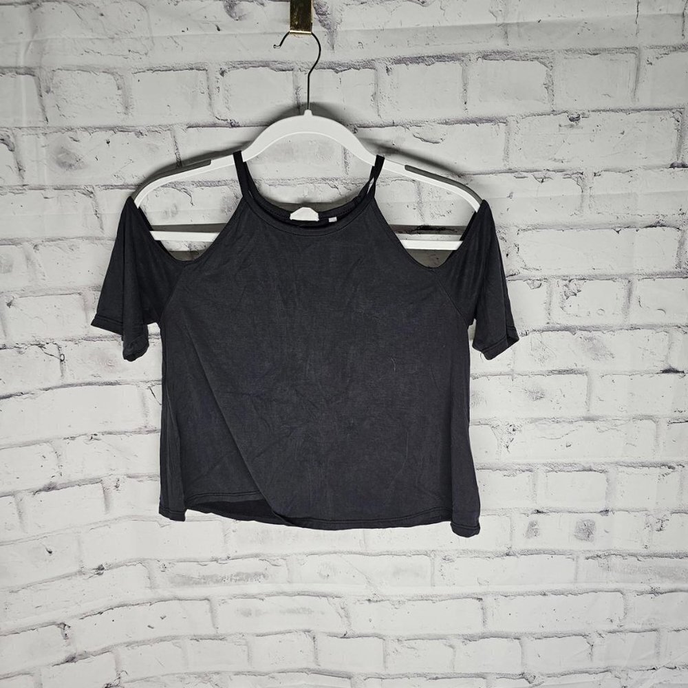 Black Off Shoulder Crop Top